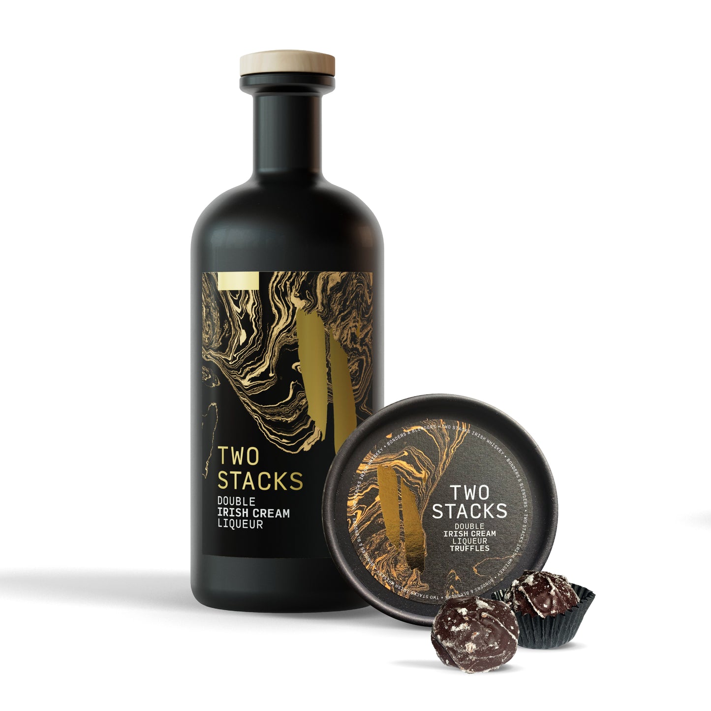 Two Stacks Double Irish Cream Liqueur & Truffle Bundle - 17.5% 70cl SAVE £10