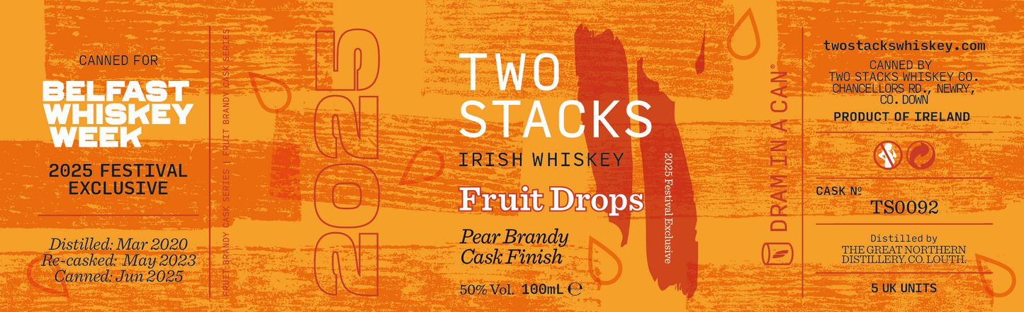 Belfast Whiskey Fest 2025 Exclusive - Fruit Drops Pear Brandy 50% - 100ml Can