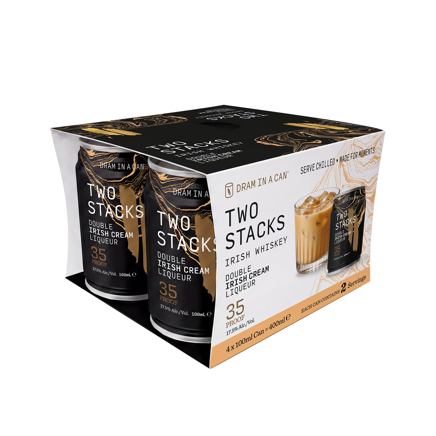 Dram In A Can - Double Irish Cream Liqueur: Multi-Pack - 17.5% (4 x 100ml)